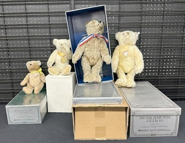 STEIFF BEARS (4) in boxes, nice estate condition, including TEDDY BAR 1955, 2000 MILLENIUM BEAR,