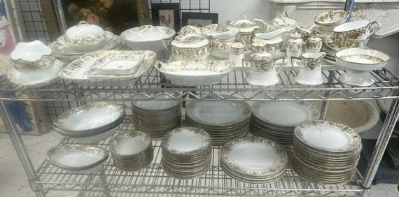 Huge NORITAKE dinnerware set from local estate, to include - 19 dinner plates, 5 8.5" plates, 14