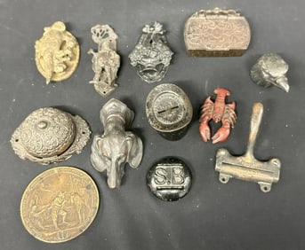 Interesting older iron objects lot including some advertising pieces…..including Smith Brothers