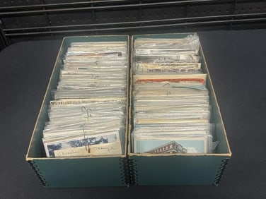 (2) boxes ( hundreds ) of mostly Upstate New York postcards, also NYC, and some East Coast States,