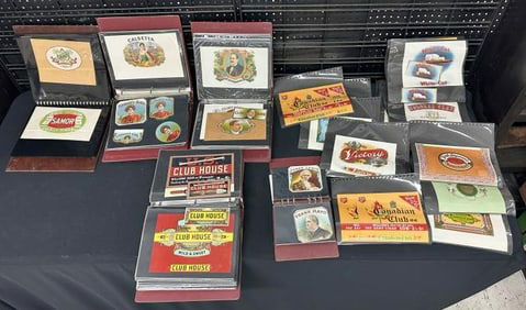 Estate large collection of old ( MINT ) CIGAR box labels, most all in large albums in plastic