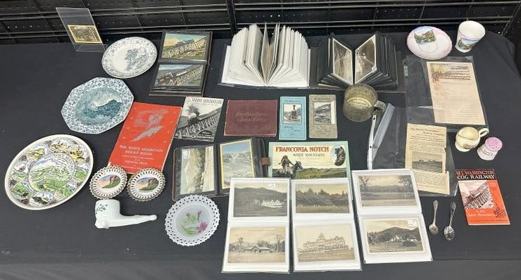 BIG NEW HAMPSHIRE souvenir lot including postcard albums ( including RPPC ), booklets, scenic plates (1 of 17)