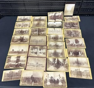 ALBANY NY (30) stereoviews and a few cabinet cards of Albany Rural Cemetary & street scenes, from