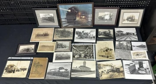 TRAIN lot of photographs and a booklet, some framed, some not, including some early photographs,
