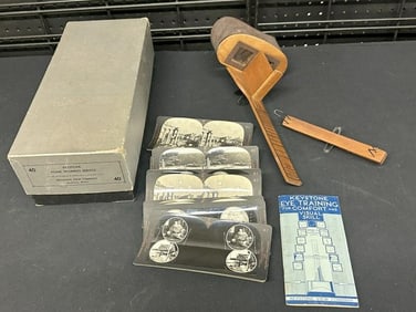 KEYSTONE HOME TRAINING SERVICE stereoview with set of cards & booklet in original box ( missing the