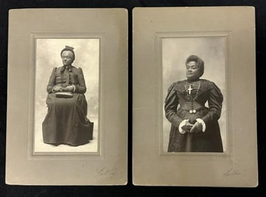 (2) Albumens of African American Women, with Kingston, N.Y. Photographer's stamp om back ( W.H.