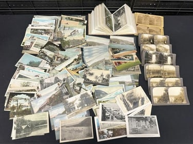 Estate lot HUDSON VALLEY older postcards, many small towns, also stereoview cards of Minnewaska, and