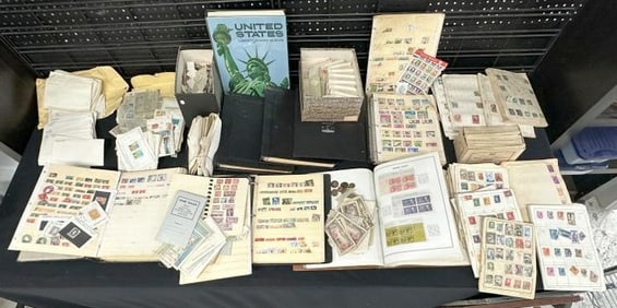 Estate lot US & Worldwide stamps, albums, loose, pages, envelopes, etc. Good lot for a dealer to