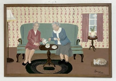 Ronnye Jai Shapiro (1943-2022) o/c titled ( TEA FOR TWO ), directly from the Artists Woodstock, N.Y.