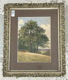 Charles B. Russ (1825 - 1920) w/color landscape dated 1886 in lower left corner. Nicely framed and