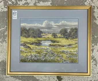 Charles Grant Davidson (1865 - 1945) w/color landscape ( FIELD OF FLOWERS ), nicely framed and