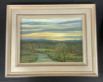 Robin Guthridge o/b titled ( SEPTEMBER SUNSET, 2003 ), in fine estate condition, from Albany, N.Y.