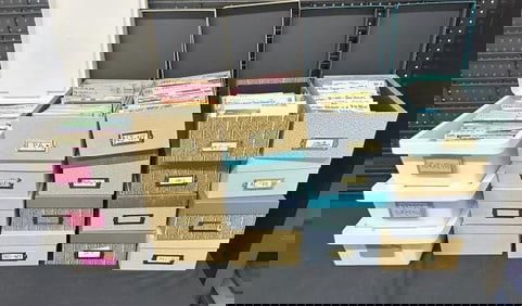 (19) boxes of older postcards, from NYC Professors collection, worldwide, USA & Foreign, all in