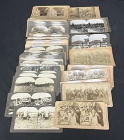 (66) stereoviews of MILITARY scenes, all real photo…....from estate of NYC College Professor…..