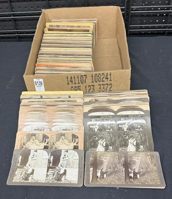 Approx. (260) stereoviews to incl. children, comic, sculpture, flowers, animals, genre. All real (1 of 1)