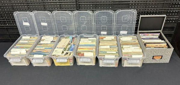 (7) boxes of postcard sets & photo sets, and related booklets…..a lot there, good lot for dealer