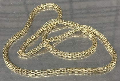 14K ladies beautiful long necklace, from local estate we are selling, weighs 24.6 pennyweights and