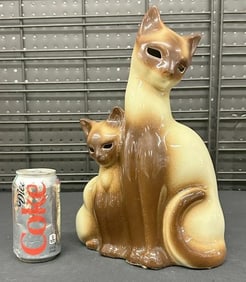 HOWARD KRON Mid Century Siamese Cat table lamp, very nice and clean condition, measures 13.5" high x