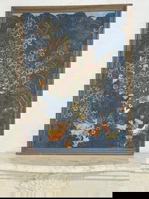 I Ketut Tagen (Born 1946) Indonesian o/b with trees, flowers, Woman in center feeding a bird & other