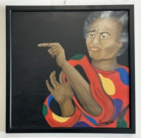 Ronnye Jai Shapiro (1943-2022)  o/c of Black Woman titled ( SOUTH AFRICAN WOMAN II ), dirctly from