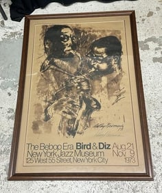 Leroy Neiman signed Bebop Era Bird & Diz poster, New York Jazz Museum ( 1973 ), pencil signed by