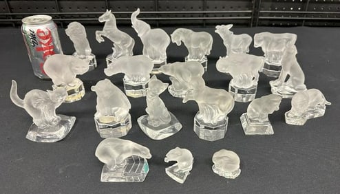 (21) GOEBEL crystal glass figurines of animals, in nice estate condition, from local Hudson Valley