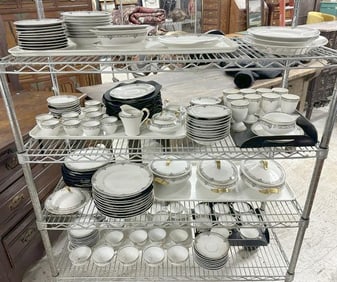 Huge estate lot of HAVILAND LIMOGES from Hudson Valley estate - to include (10) 6.25" plates, (9)