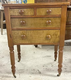 Wonderful 19th c (4) drawer cherry stand, from Hudson Valley estate in Stone Ridge, N.Y.