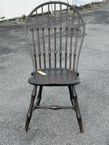 WALLACE NUTTING Windsor style chair, dark finish, strucrually sound, measures From Woodstock, N.Y.