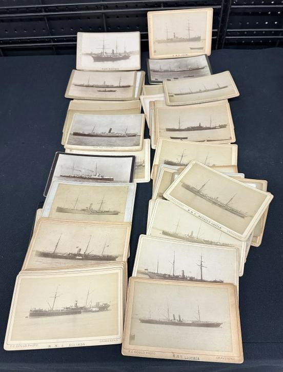 59 Cabinet Cards of Ships by F.C. Gould, Gravesend. Great lot for a collector or dealer…..: 59 Cabinet Cards of Ships by F.C. Gould, Gravesend. Great lot for a collector or dealer…..