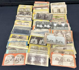 184 Stereoviews, mostly flat mounts, good mix of views. Great lot for a dealer to sort out….good