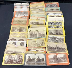 128 stereoviews, Massachusetts, New Hampshire, UK, NYC, etc. Good lot for a dealer to sort out….
