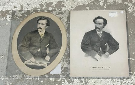 Two large John Wilkes Booth prints. An 1865 Bufford Print based on an 1862 portrait of Booth