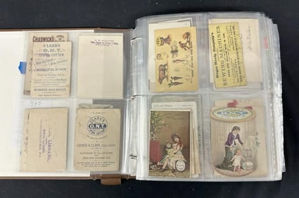 Looseleaf album with 460 trade cards & ephemera. Great lot for a dealer to sort out…..