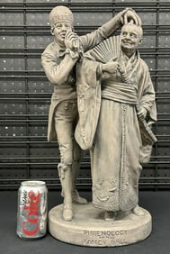 JOHN ROGERS plaster statue ( PHRENOLOGY AT THE FANCY BALL ), from local estate in Hudson Valley,