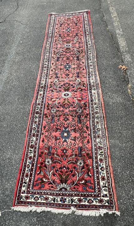 Very nice handmade wool oriental runner, very nice condition, measures 122" x 30.5". From a Boston, (1 of 3)