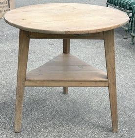 Scandinavian (most likely ) round pine country table from local estate, nice patina, measures 28.5"