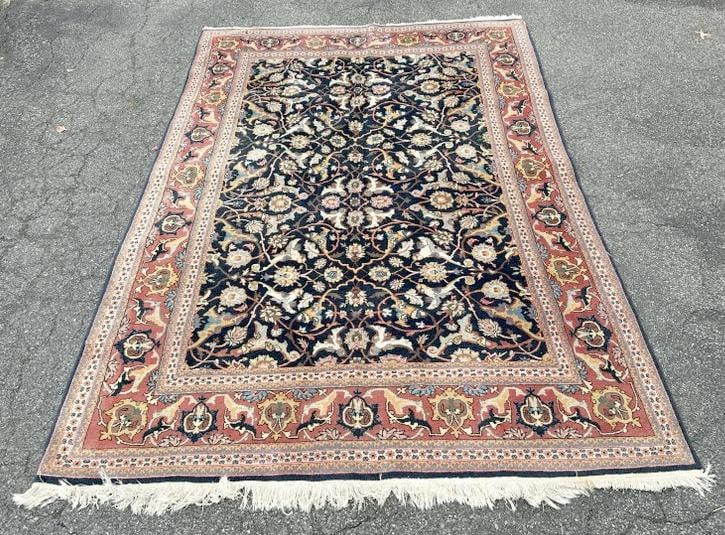 Nice handmade wool oriental rug, nice estate condition, measures 101.5" x 65.5". From nice non (1 of 3)