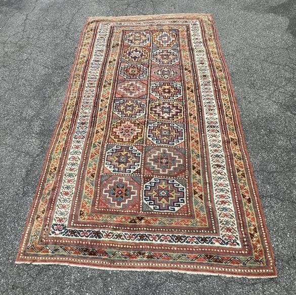 Very nice handmade wool oriental rug, measures 106" x 57.5", very good condition. From mansion on (1 of 3)