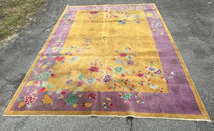 Circa 1920's Chinese Nichols rug, nice condition, with tine wear spots in some areas, from good home (1 of 3)