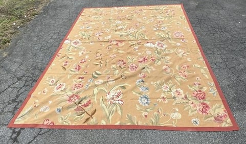 Wonderful handmade tapestry roomsize carpet, from Woodstock home, niceoverall condition, measures