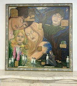 Ronnye Jai Shapiro (1943-2022) o/c mixed media titled ( CHERNOBYL ), painted in 1986, fine