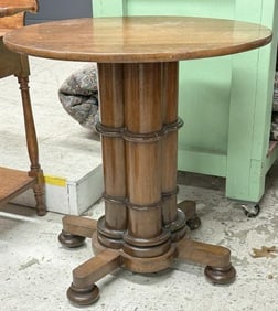 Wonderful form oak table, circa 1900, from fine Victorian Mansion in Kingston, N.Y.  Measures 29"