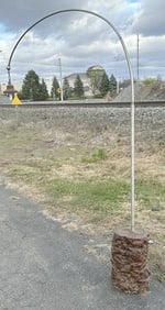 Alan Siegel ( born 1938 ), MCM style long arm floor lamp with burl (?) base, directly from his