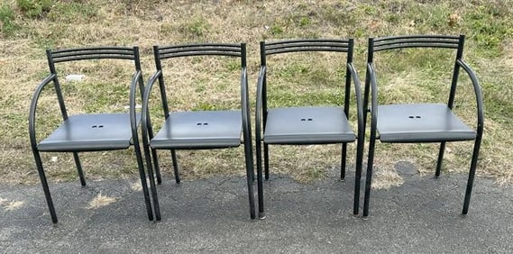 (4) PHILIPPE STARCK armchairs called ( Francesesca Spanish II ) chairs, signed underneath, in very