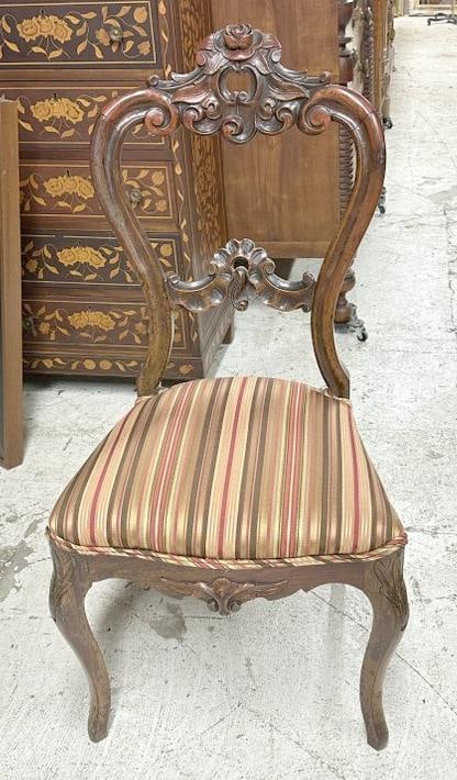 Circa 1900 rosewood carved side chair, structurally sound, from fine Kingston, N.Y. home . Just as (1 of 2)