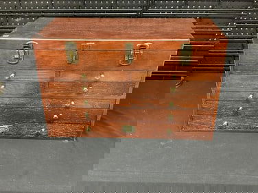 THOMAS Museum Series collectors oak multi drawer chest with green felt lined drawers, from local