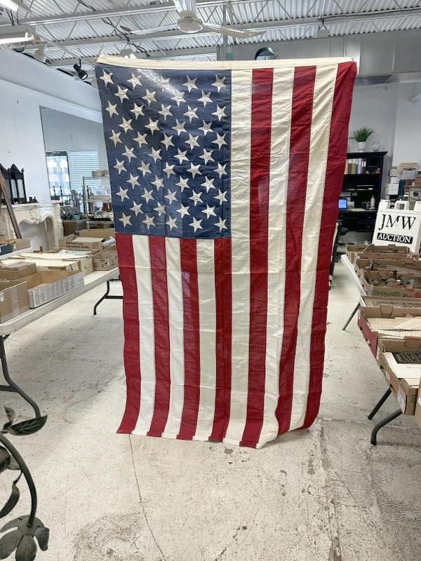 Older 50 star flag, with card, it was given to this gentleman to have draped over his Fathers (1 of 3)