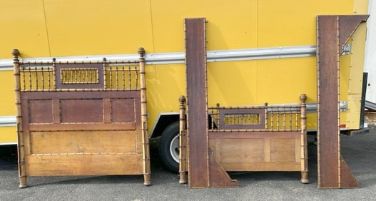 Wonderful Victorian era faux bamboo bed, headboard and footboard ( missing a piece off one side rail