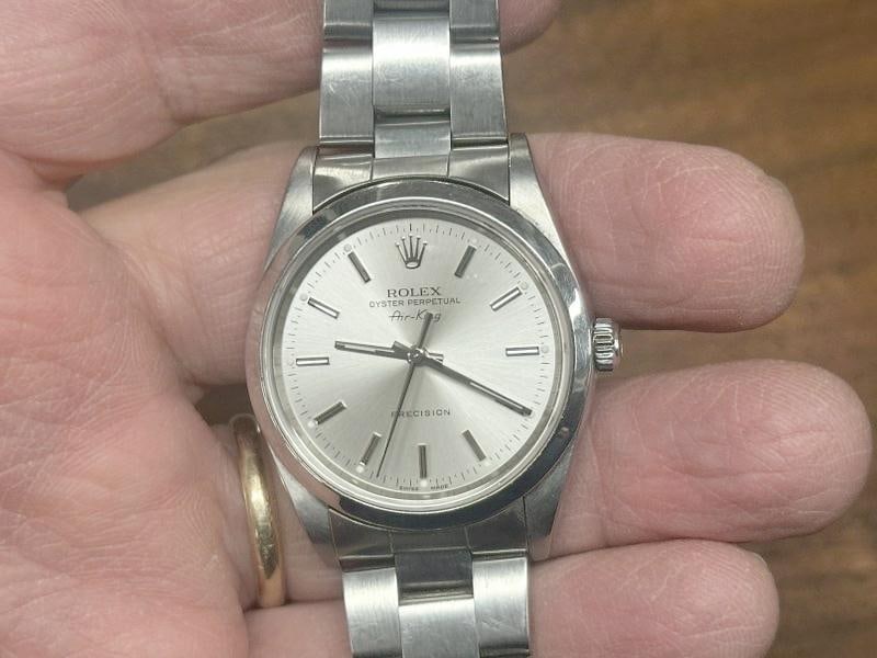 ROLEX Mid Size Air King Men's wristwatch, from an estate in Sawkill, N.Y. We are selling for the: ROLEX Mid Size Air King Men's wristwatch, from an estate in Sawkill, N.Y. We are selling for the family, found in the estate while liquidating, Running, ( have to shake to get running ), probably need